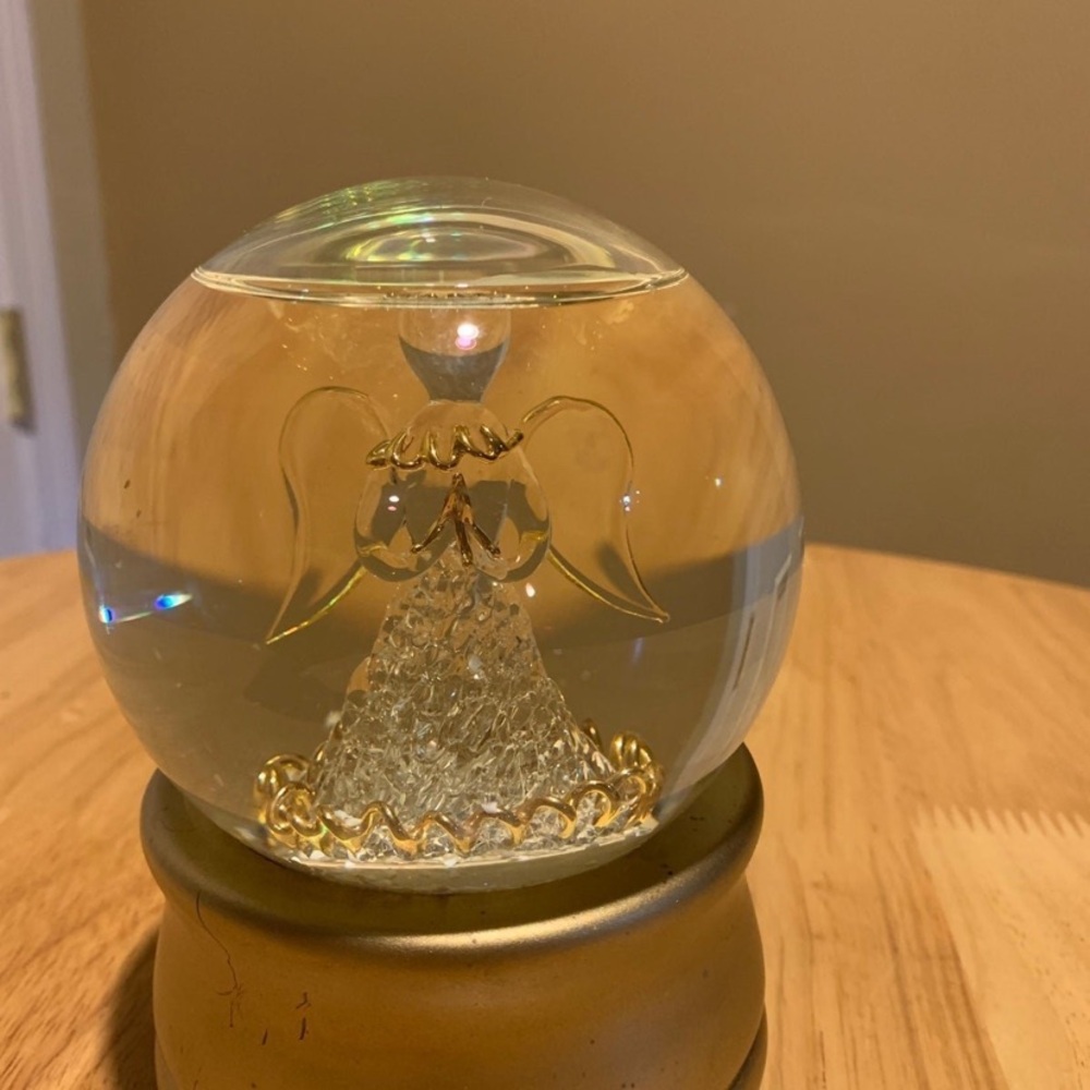 Christmas Snow Globe With A Blown Glass Angel